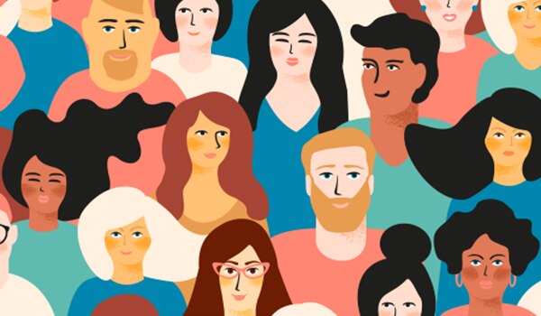 digital illustration of diverse people
