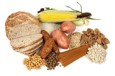 Photo of high-fiber foods.