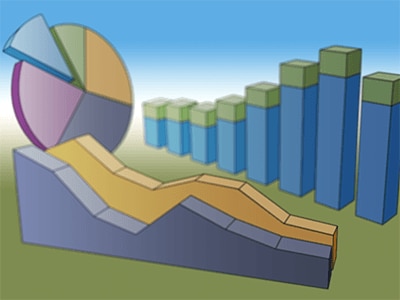 Graphic depicting a variety of notional charts