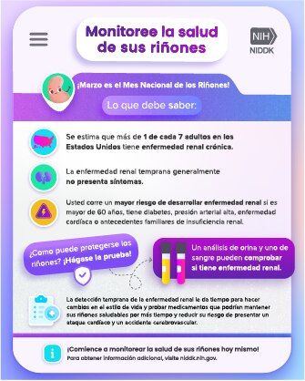 2023 National Kidney Month Flyer Spanish language