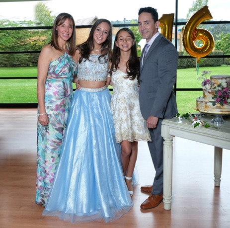 Valentina at her sweet 16 party with her family.