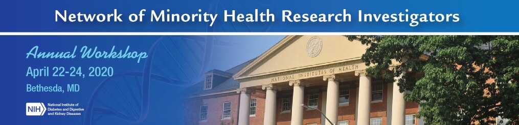 Banner image for NMRI Annual Workshop meeting featuring a National Institutes of Health building