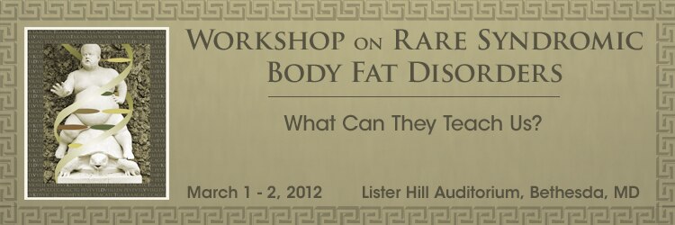 Banner for the 2012 Workshop on Rare Syndromic Body Fat Disorders.