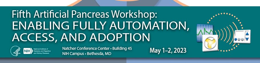 Web banner for the Fifth Artificial Pancreas Workshop: Enabling Fully Automation, Access, and Adoption
