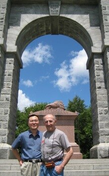 Photo of Frank with Paul at the Tilton, N.H. WW I monument
