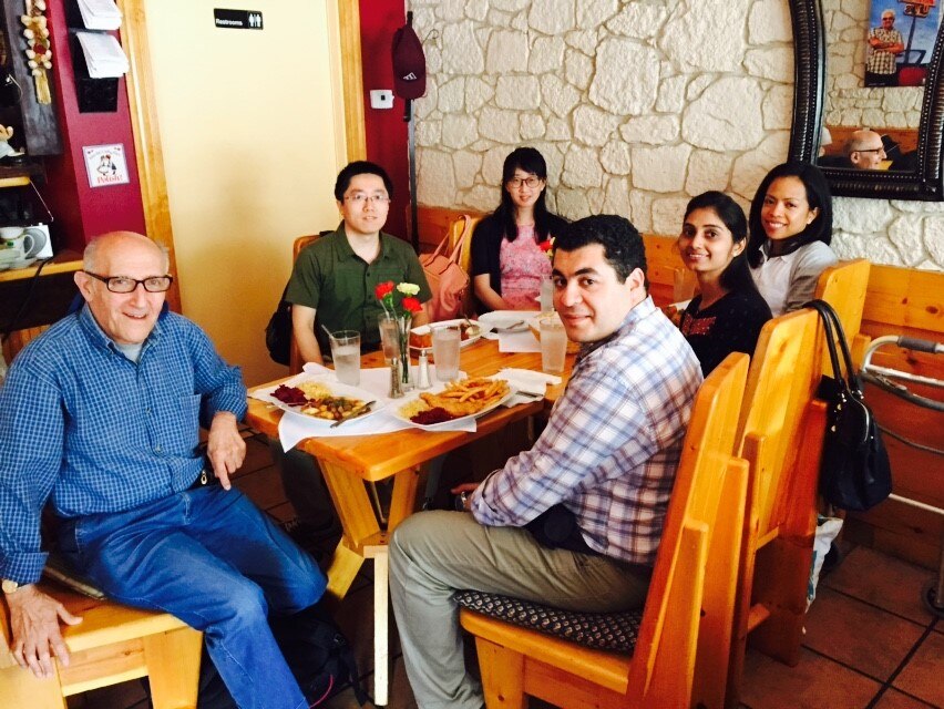 Photo of lunch with Aileen after the 2015 Gordon Conference