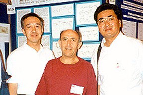 Photo of Paul, Naohiko Morishima, and Yuji Ogawa at the International Carbohydrate Symposium in Ottawa, 1994