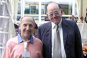 Photo of Paul and Roy L. Whistler meet at the 20th International Carbohydrate Symposium